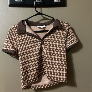 small cute brown crop top